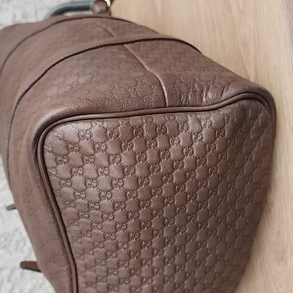 Authentic Gucci Micro Guccissima Boston Leather Crossbody bag Chocolate … - Picture 7 of 15